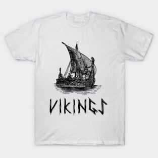 Vikings Valhalla Boat-Viking t-shirt T-Shirt